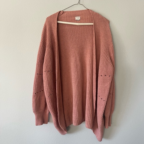 Pink Open-Front Cardigan - Picture 2 of 5